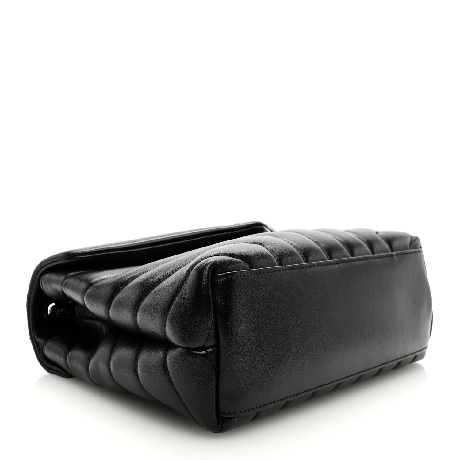 Saint Laurent Calfskin Y Quilted Monogram Monochrome Small Loulou Chain Satchel Black 4 of 8