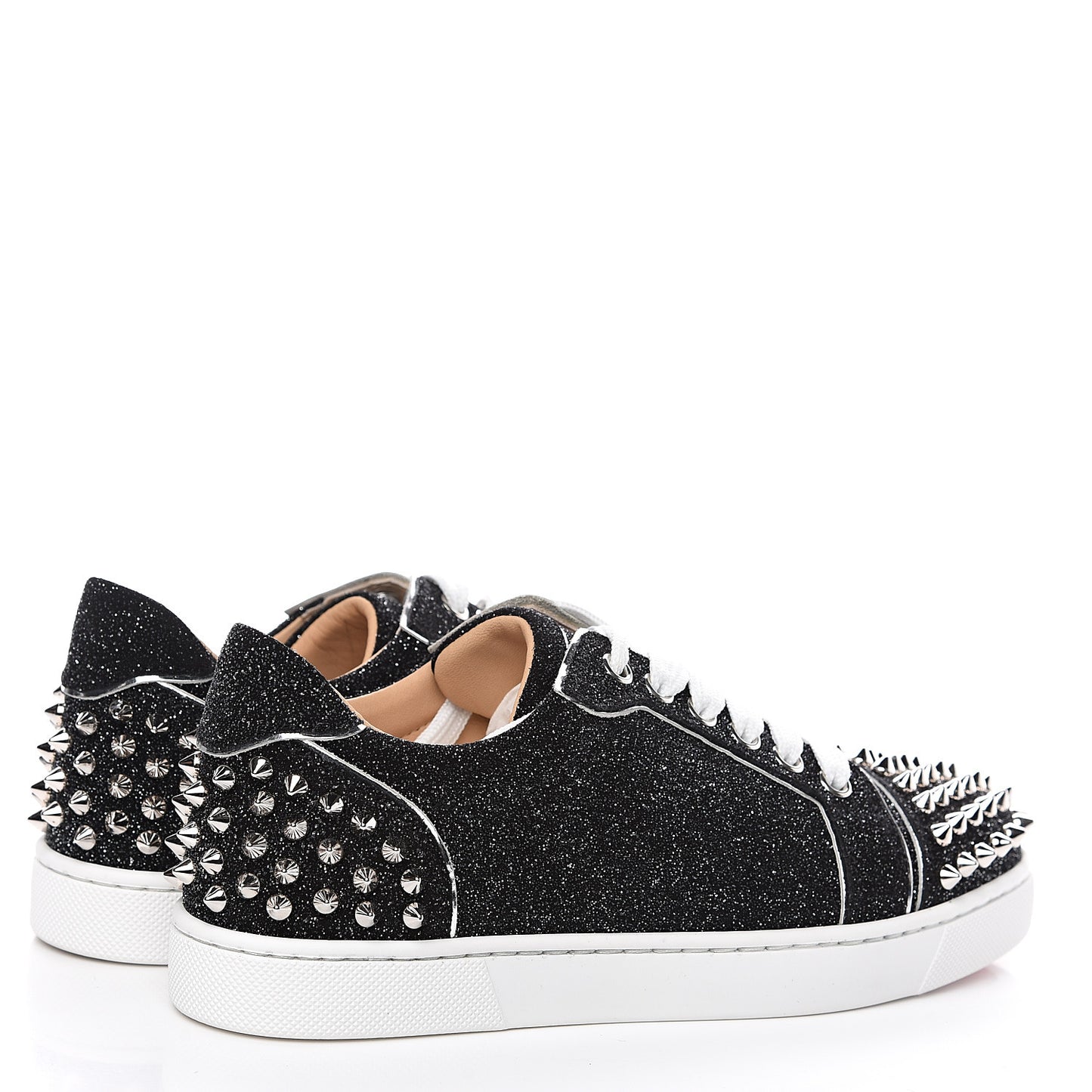 Crosta Womens Vieira Spiked Flat Comete Sneakers 35 Black Silver