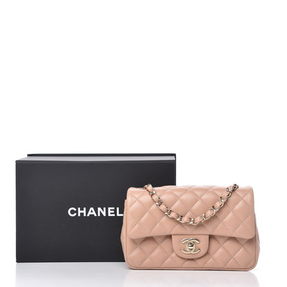 Chanel Lambskin Quilted Mini Rectangular Flap Beige 11 of 11