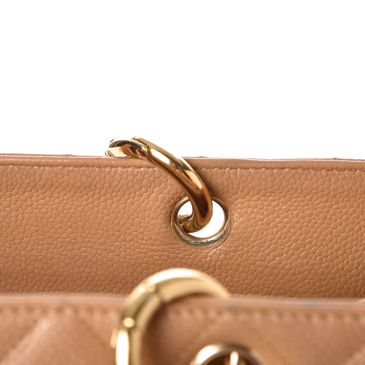 Caviar Quilted Grand Shopping Tote GST Beige