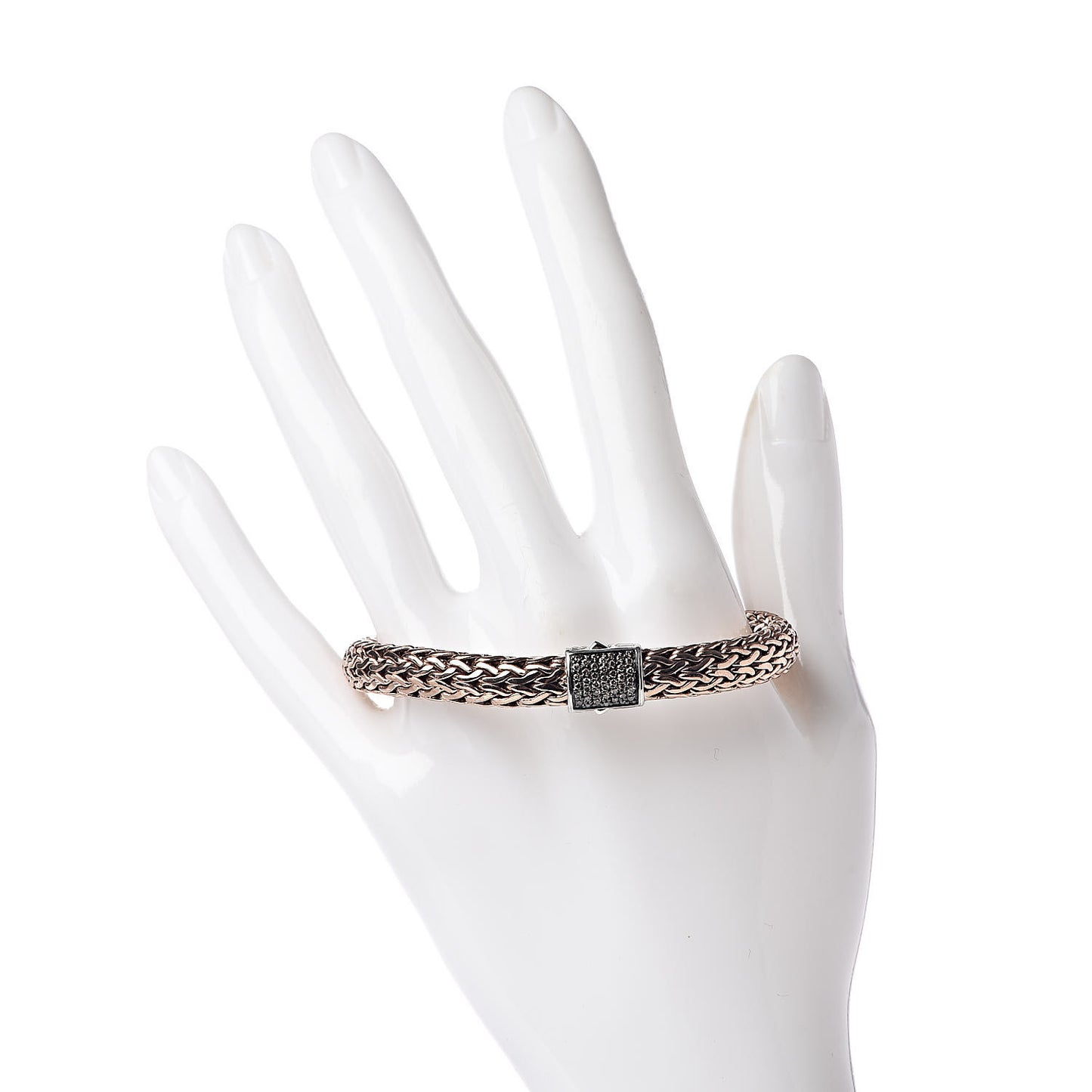 Sterling Silver Bronze Brown Diamond 7.5mm Classic Chain Bracelet