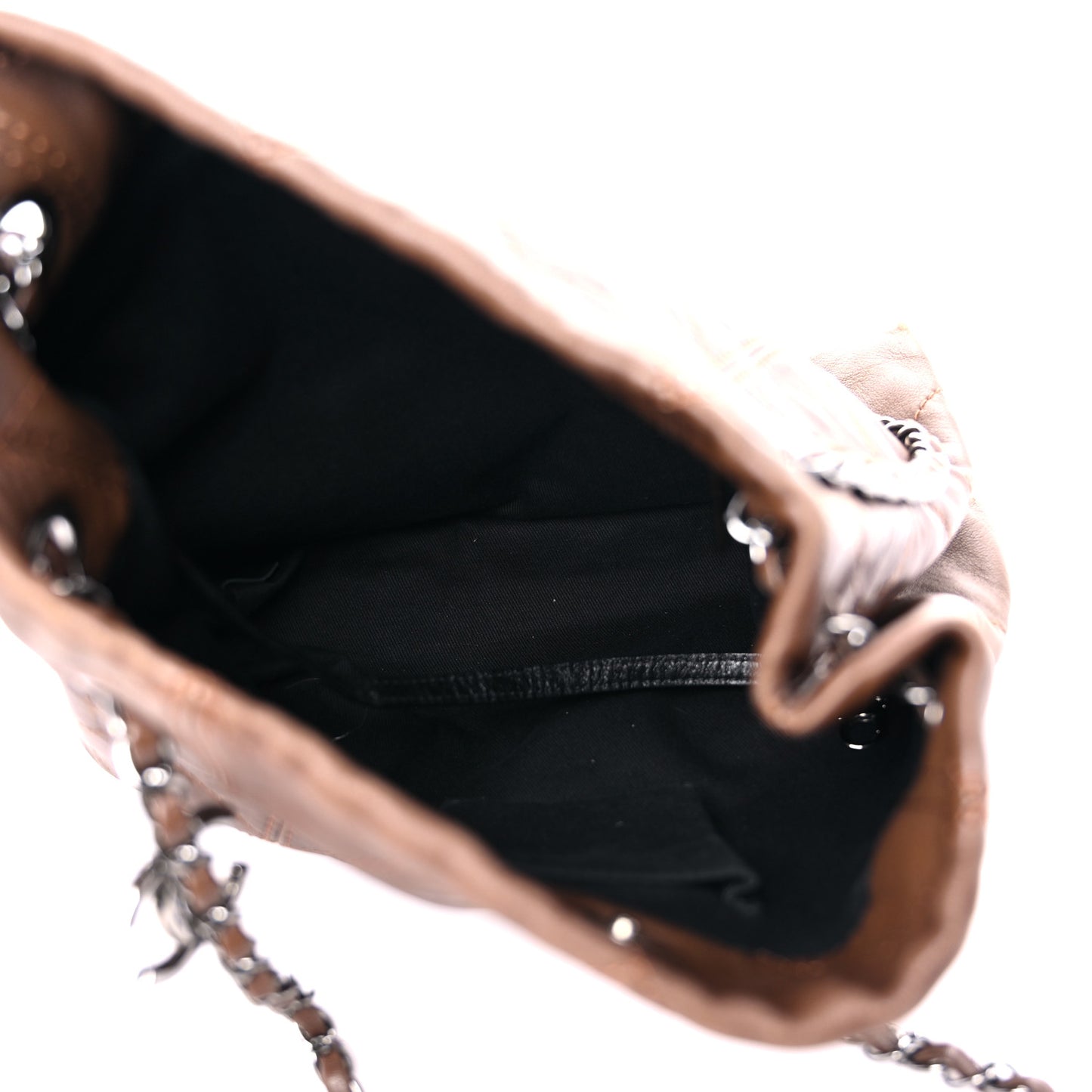 Lambskin Soft Touch Shoulder Bag Dark Brown