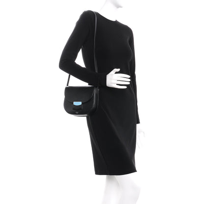Celine Shiny Textured Calfskin Small Trotteur Black 2 of 6