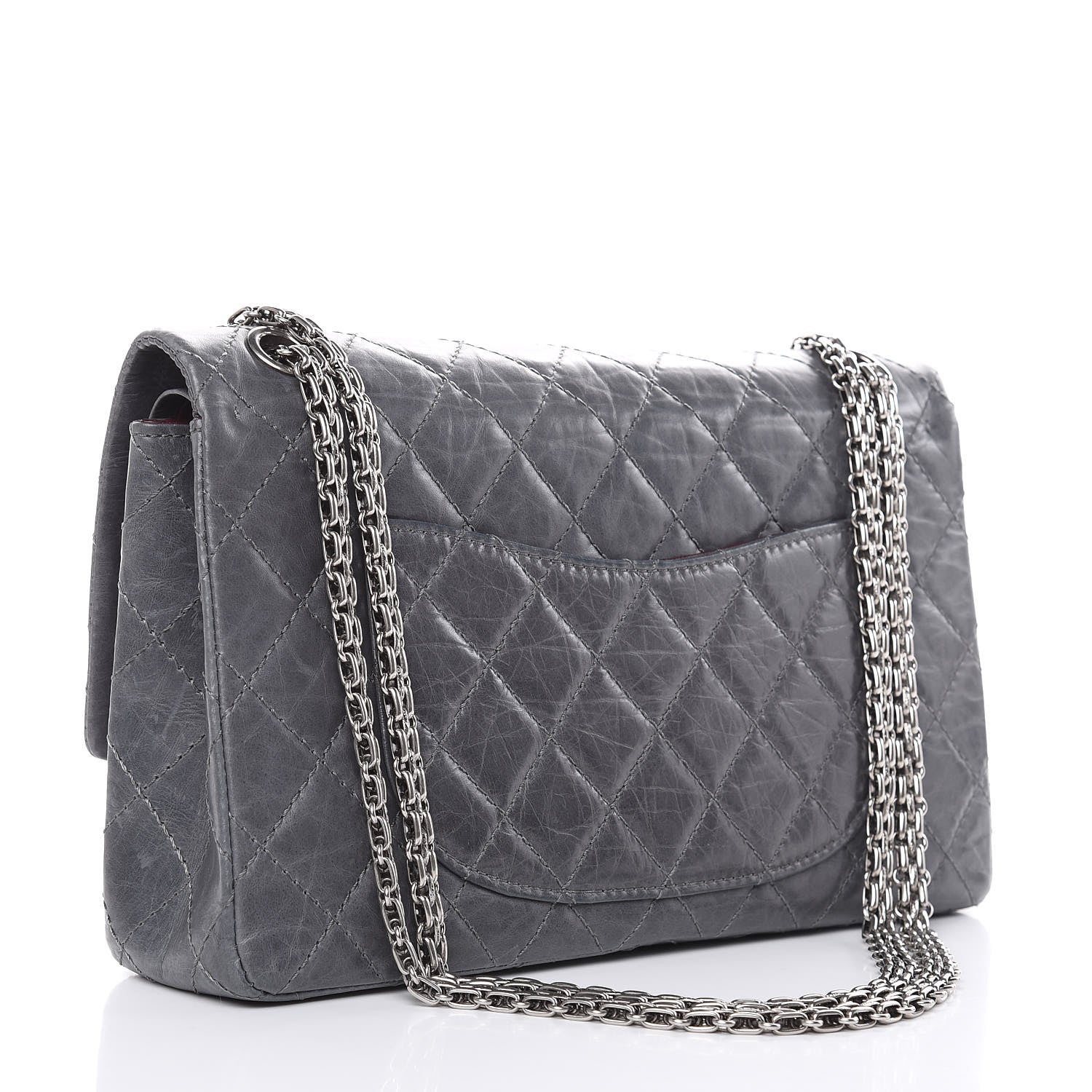 Chanel Aged Calfskin Quilted 50th Anniversary 2.55 Reissue Flap 226 Grey 3 of 17