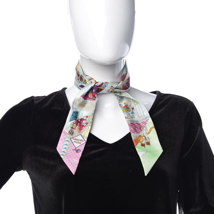 Hermes Silk La Maizeon des Carres Twilly Aqua Vert d Eau Rose 2 of 4