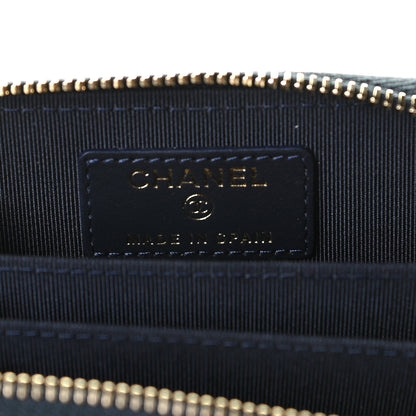 Chanel Caviar Quilted Zip Coin Purse Navy Blue 7 of 9