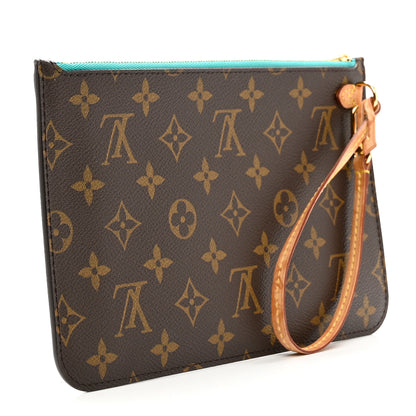 Louis Vuitton Monogram Neverfull MM GM Pochette Turquoise 4 of 7