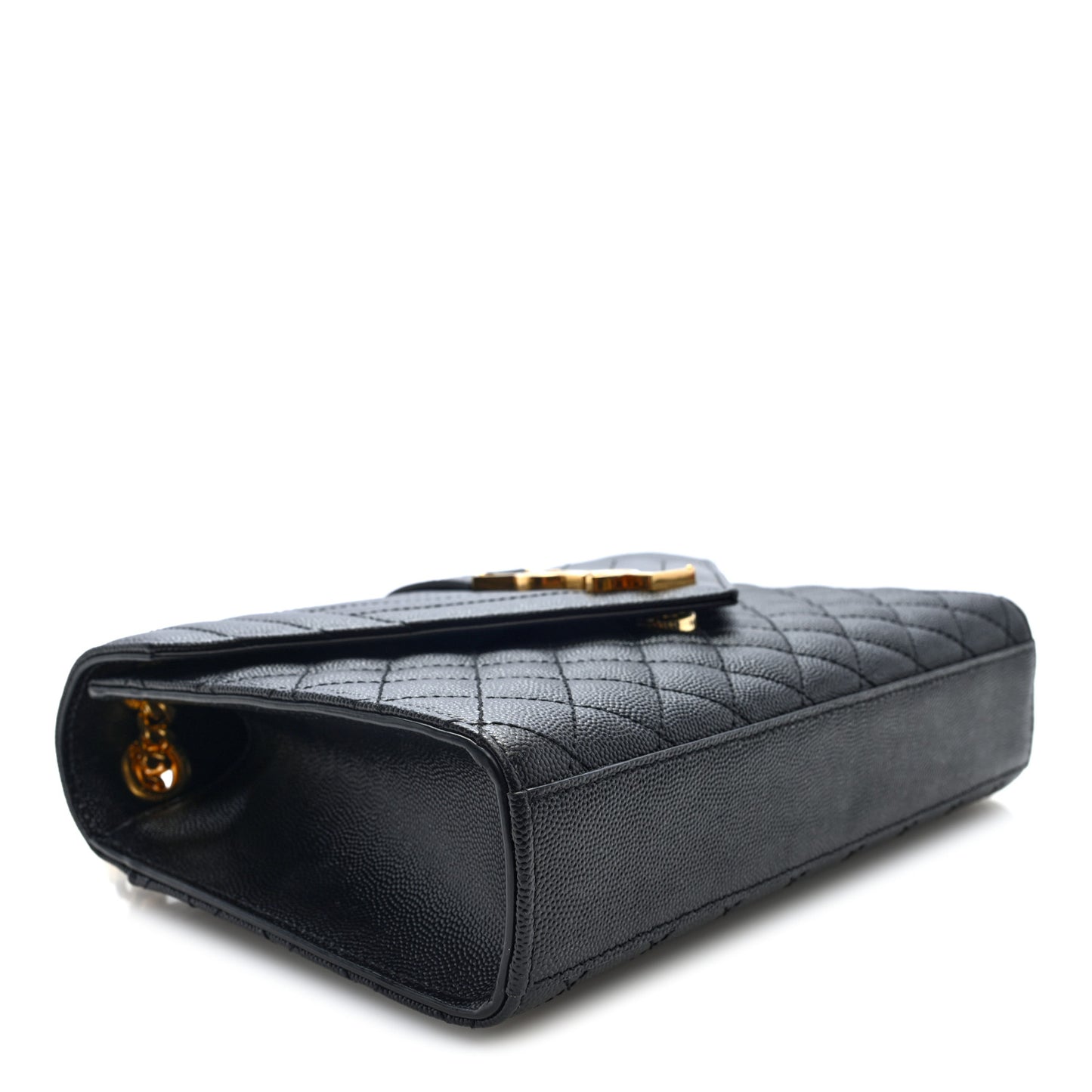 Grain De Poudre Textured Mixed Matelasse Triquilt Medium Monogram Satchel Black