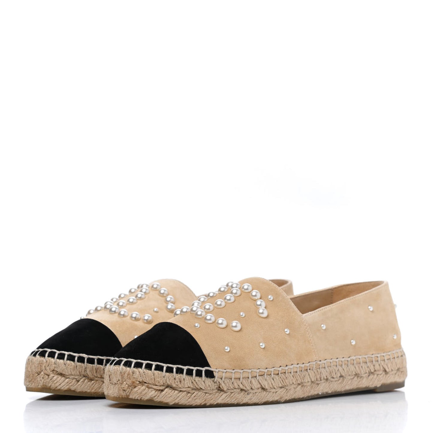 Suede Pearl CC Espadrilles 38 Beige Black