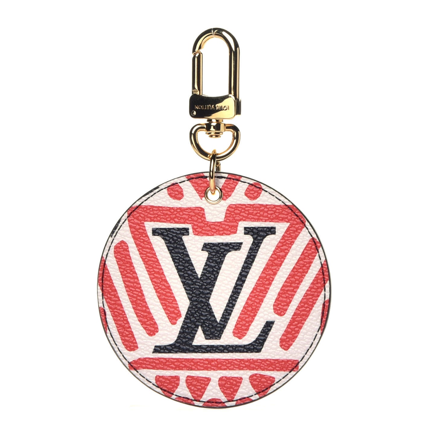 Monogram Giant Crafty Illustre Bag Charm Key Ring Creme Rouge Black