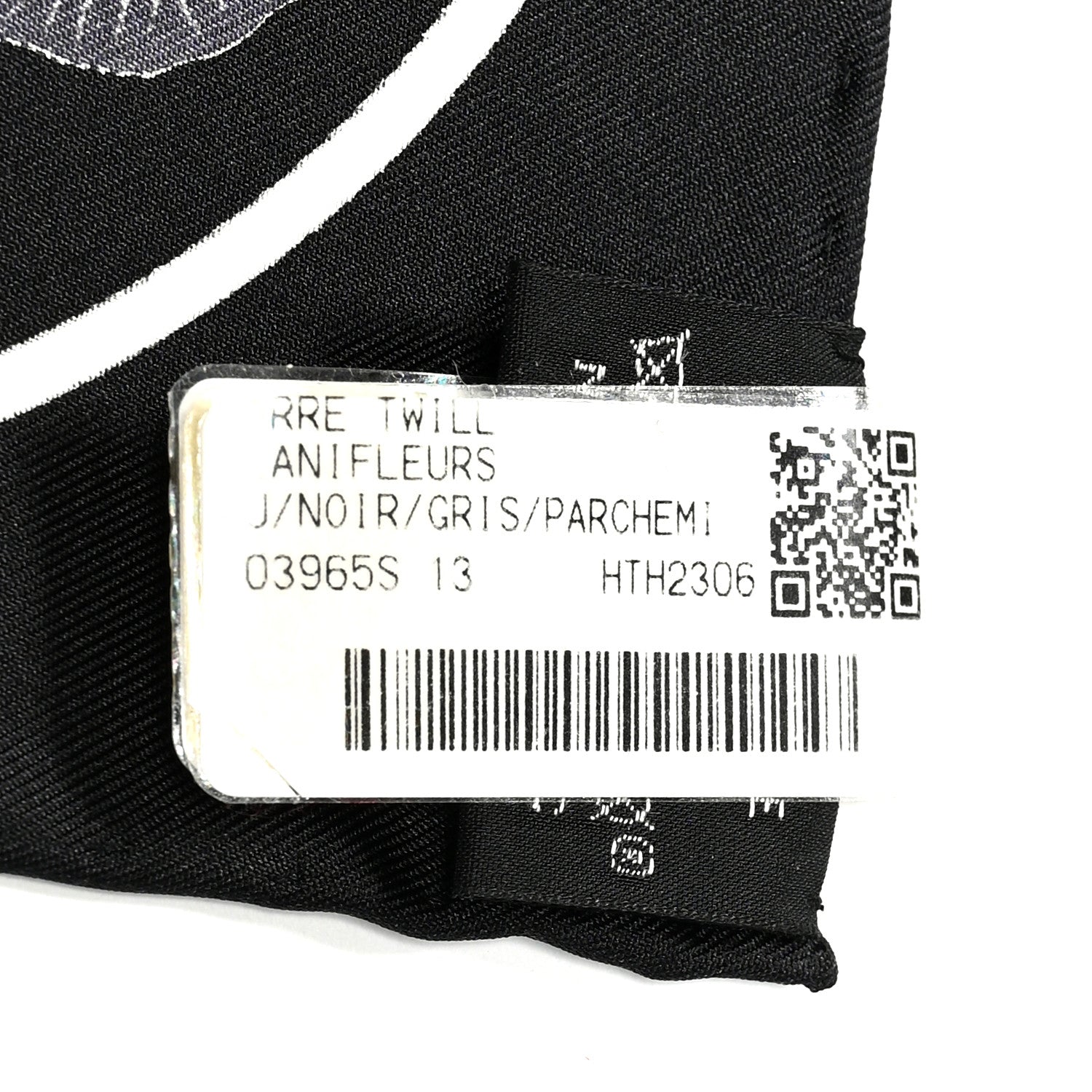 Hermes Silk Planifleurs Scarf 90 Black Gris Parchemin 3 of 4