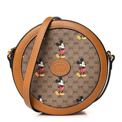 Gucci X DISNEY Mini Vintage GG Supreme Monogram Mickey Mouse Round Shoulder Bag Beige Vintage Sun Oil 1 of 9
