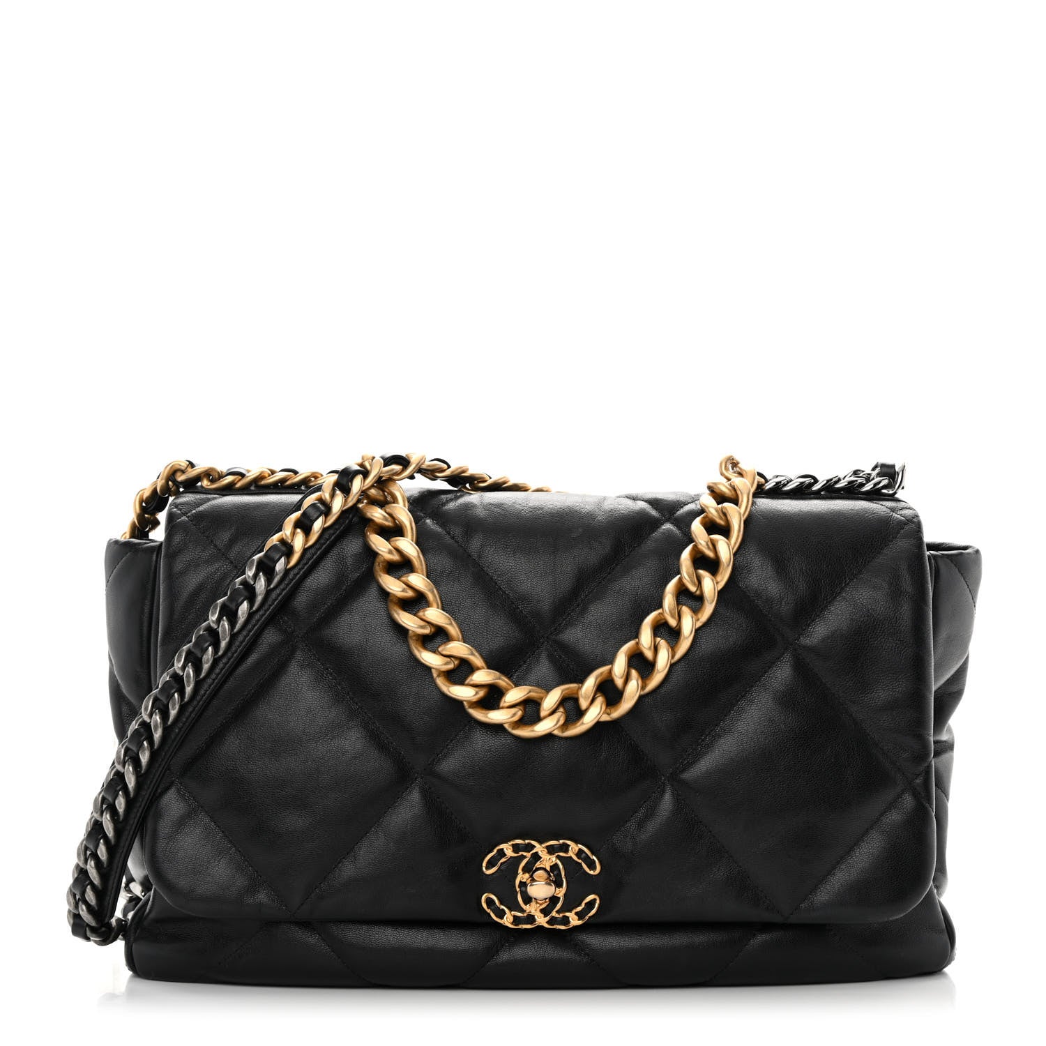 Chanel Lambskin Quilted Maxi Chanel 19 Flap Black 1 of 16