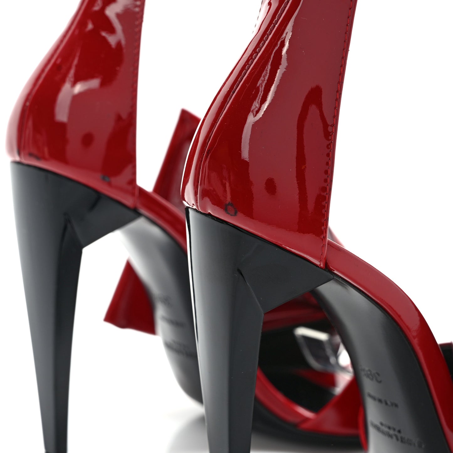 Patent Calfskin Freja 105 Bow Sandals 37 Rouge Eros