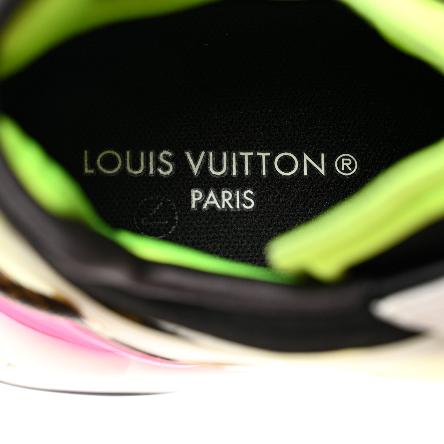 Louis Vuitton Mix Materials Suede Calfskin Run 55 Sneakers 36.5 Pink White Yellow 7 of 10