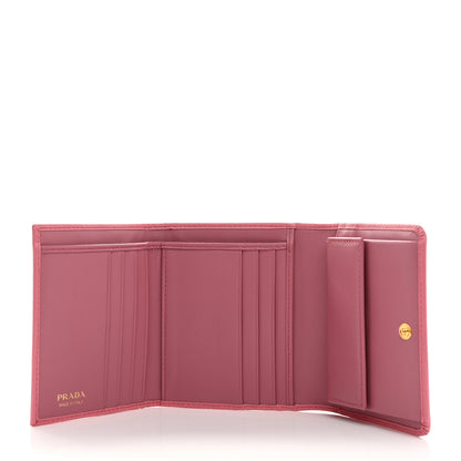 Prada Vitello Move Tri-Fold Compact Wallet Geranio 5 of 8