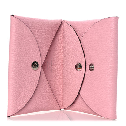 Hermes Chevre Mysore Calvi Duo Card Case Rose Sakura 5 of 9