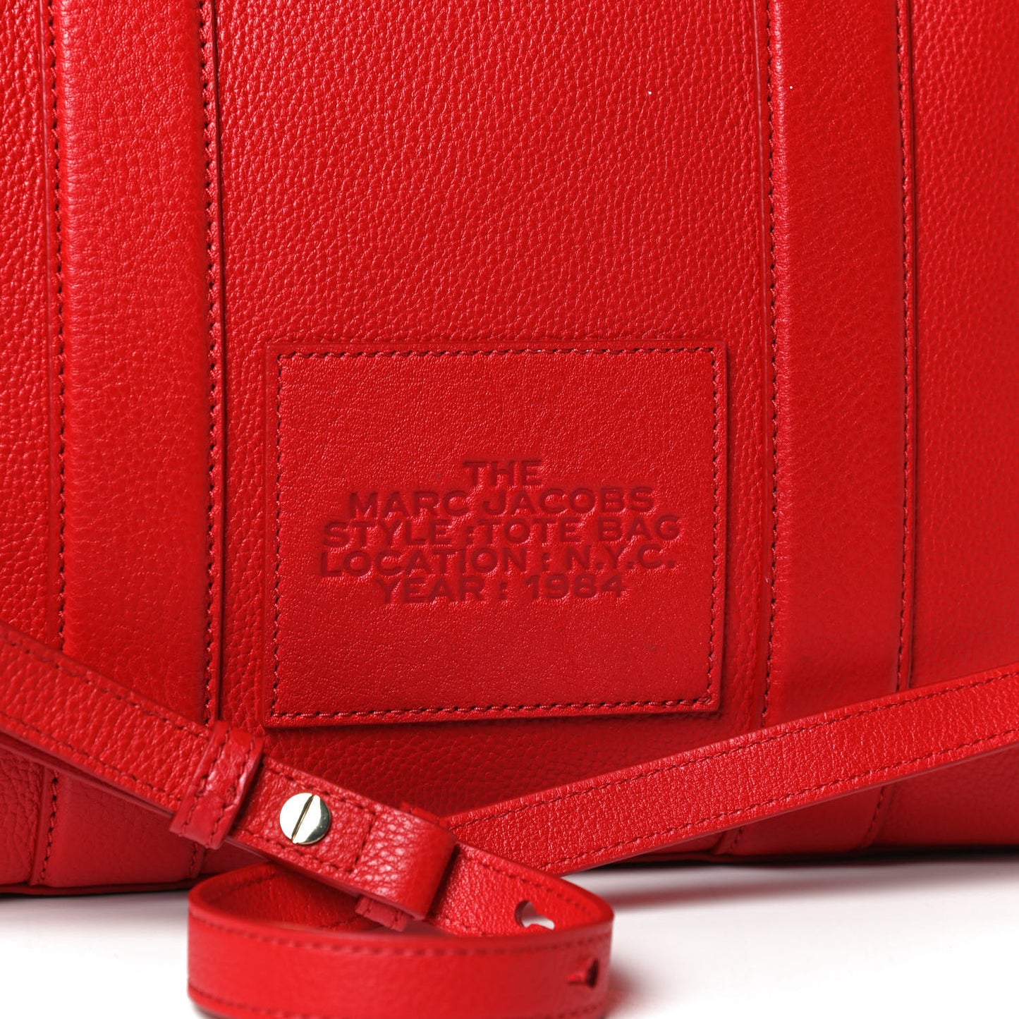 Grained Calfskin Medium The Tote Bag True Red