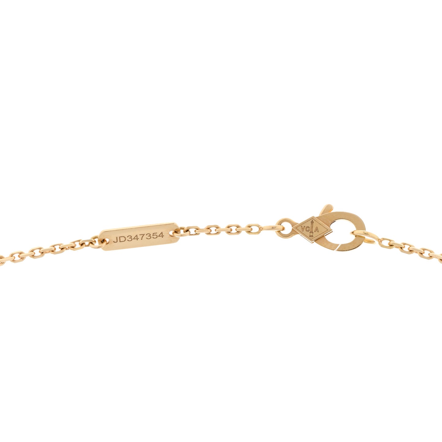 18K Yellow Gold Tiger Eye Vintage Alhambra Pendant Necklace