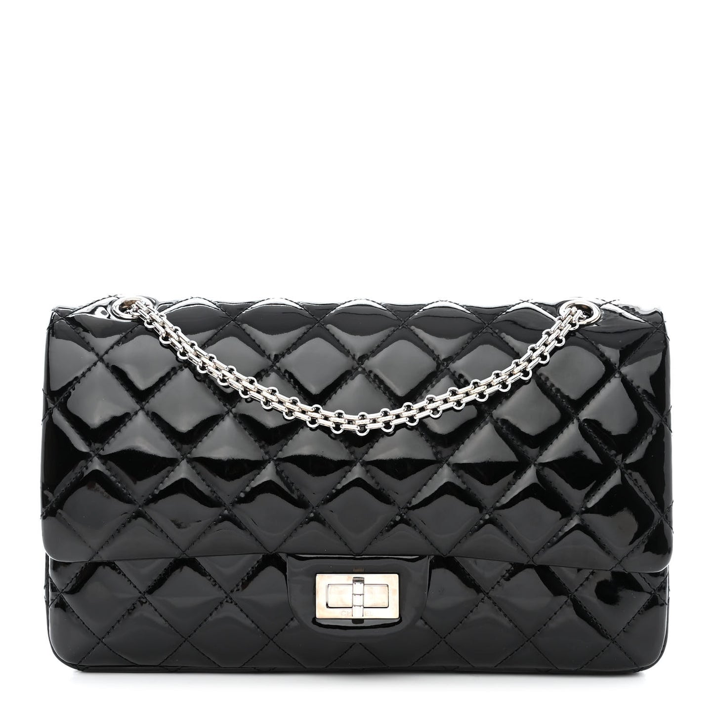 Patent Quilted 2.55 Reissue 227 Flap Black