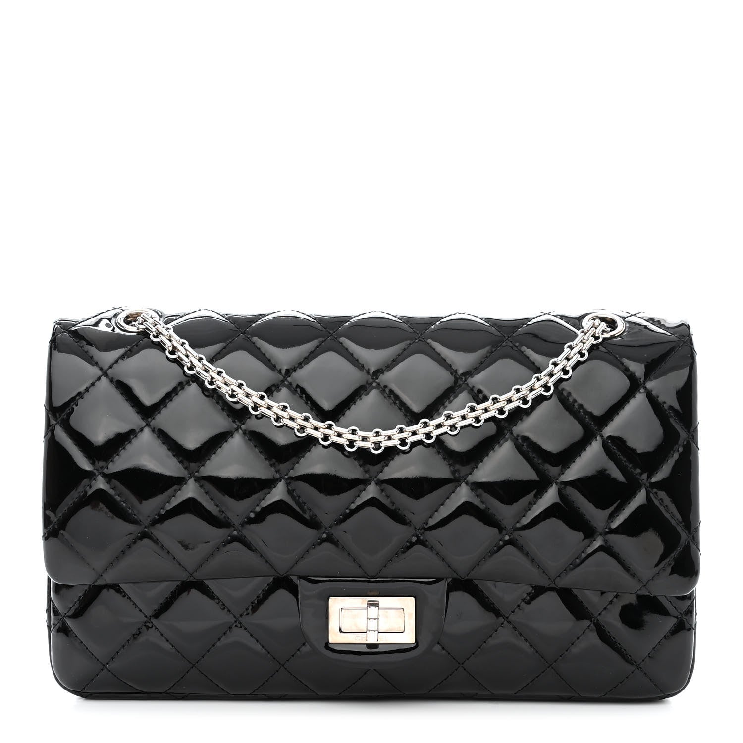 Chanel Patent Quilted 2.55 Reissue 227 Flap Black 1 of 12