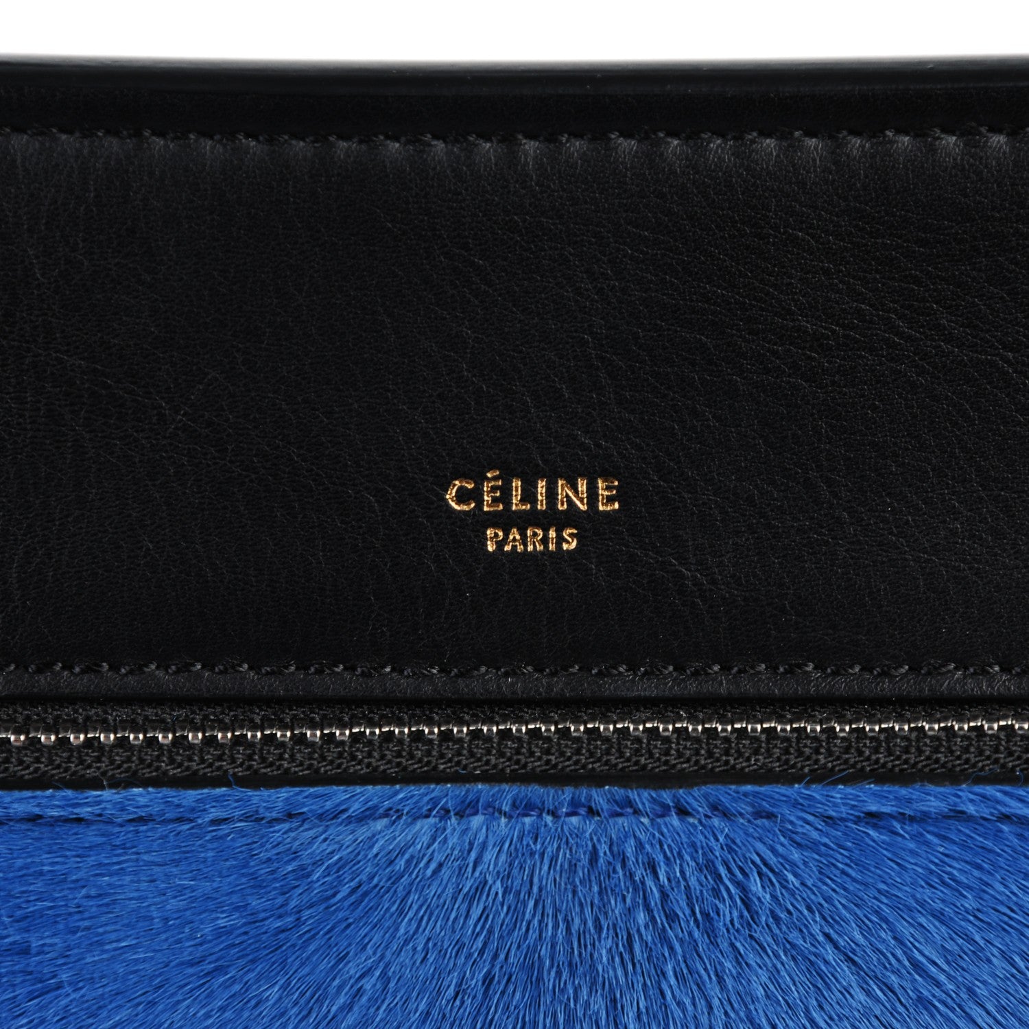 Celine Pony Hair Medium Edge Shoulder Bag Ocean Blue 5 of 9