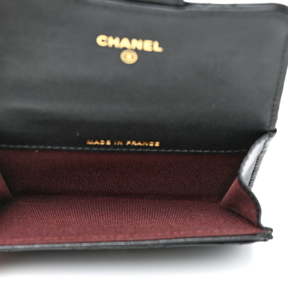 Chanel Lambskin Quilted Flap Card Holder Wallet Black 5 of 11