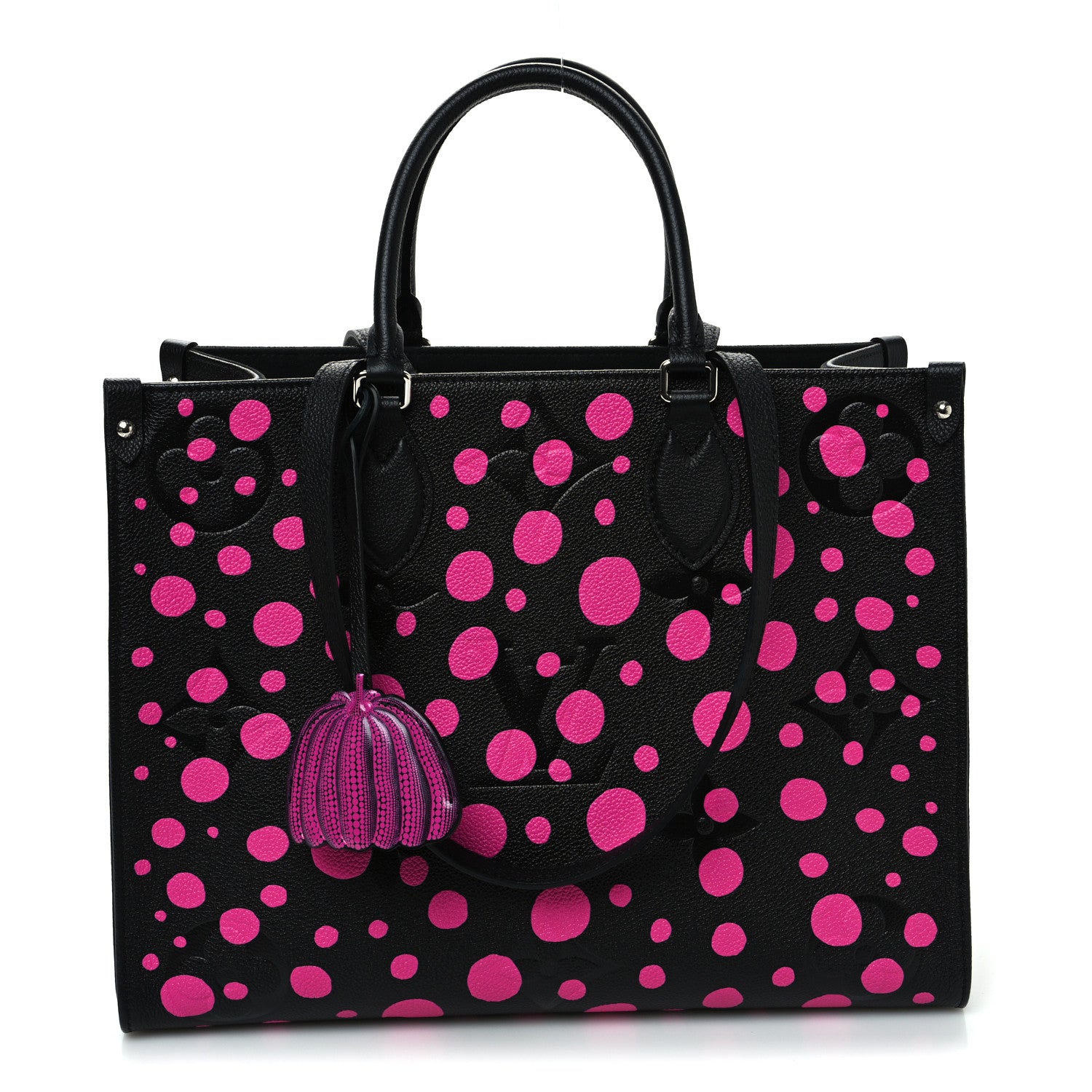 Louis Vuitton LV X YK Empreinte Monogram Giant Onthego MM Black Fuchsia 1 of 10