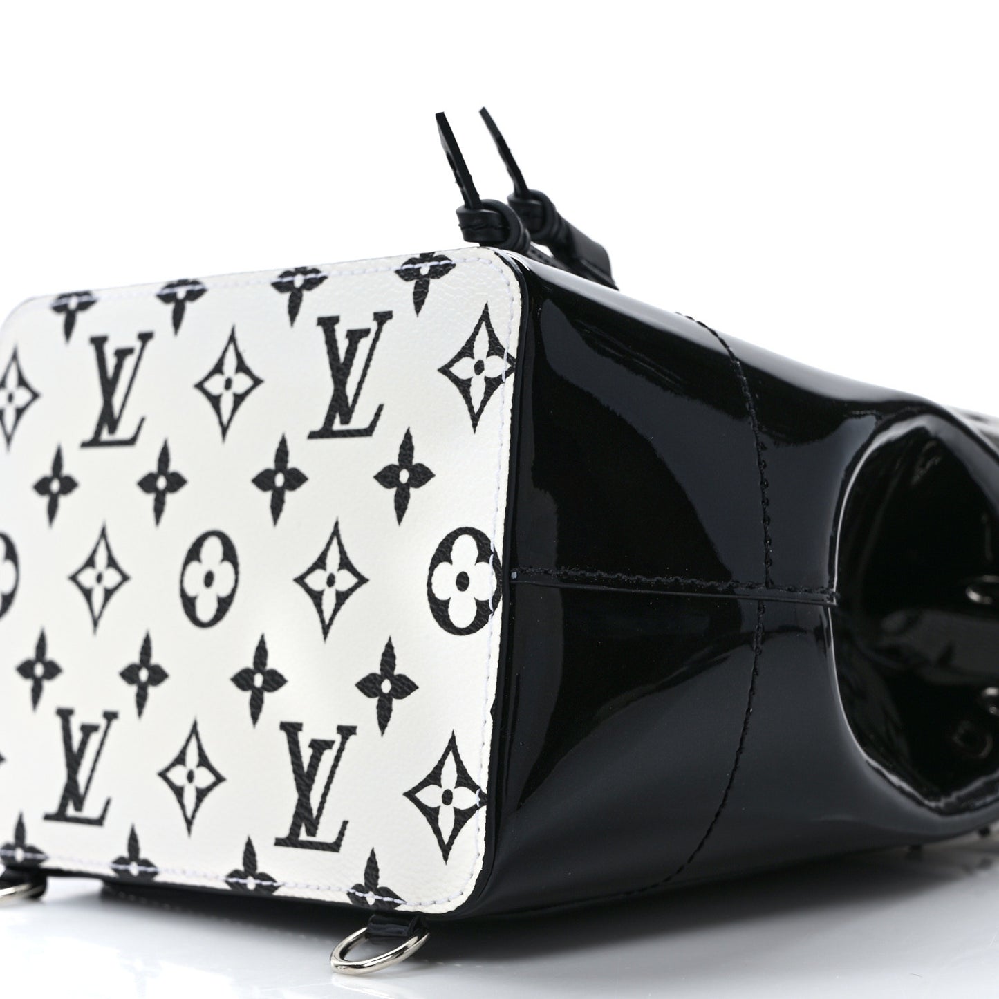 Patent Monogram Hot Springs Backpack Black White