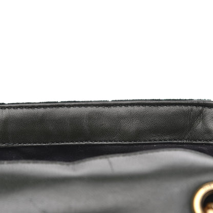 Saint Laurent Velvet Matelasse Chevron Medium Monogram Chain Bag New Dark Green 19 of 19