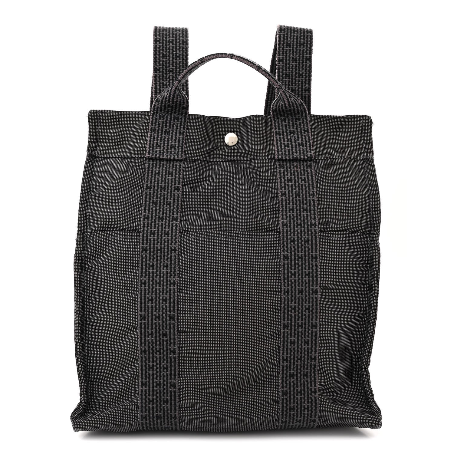 Hermes Canvas Herline Backpack Grey 1 of 12