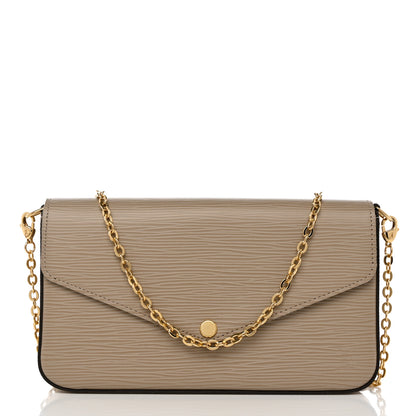 Louis Vuitton Epi Felicie Pochette Chain Wallet Galet 2 of 19