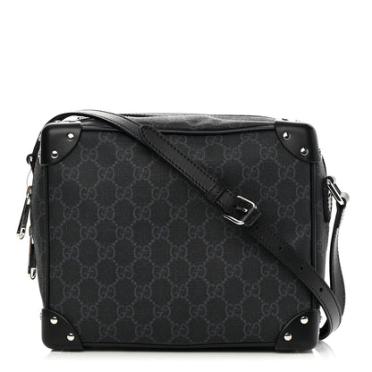 Gucci GG Supreme Monogram Selleria Calfskin Square Messenger Bag Black 1 of 11