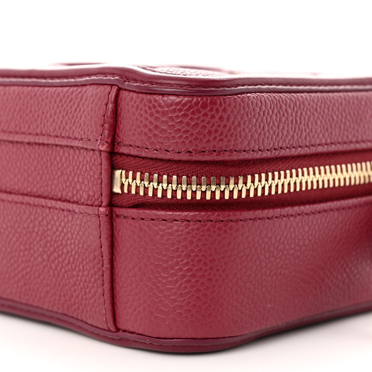 Chanel Caviar Quilted Small CC Filigree Vanity Case Burgundy 10 of 11