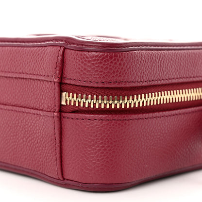 Chanel Caviar Quilted Small CC Filigree Vanity Case Burgundy 10 of 11