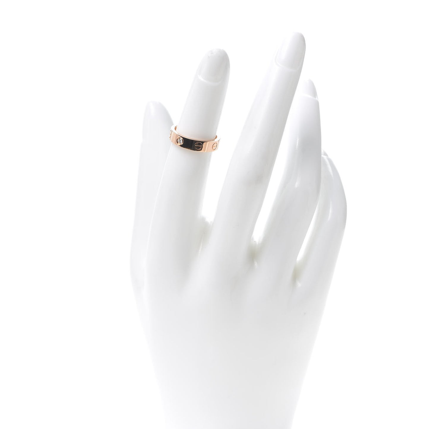 18K Pink Gold Diamond 4mm LOVE Wedding Band Ring 47 4