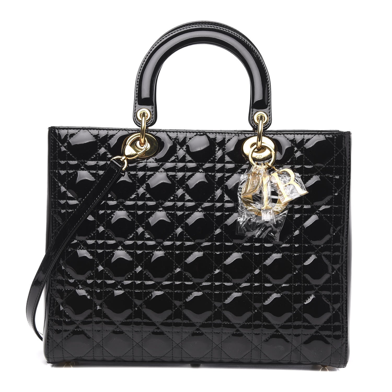 Christian Dior Patent Cannage Large Lady Dior Black 1 of 10