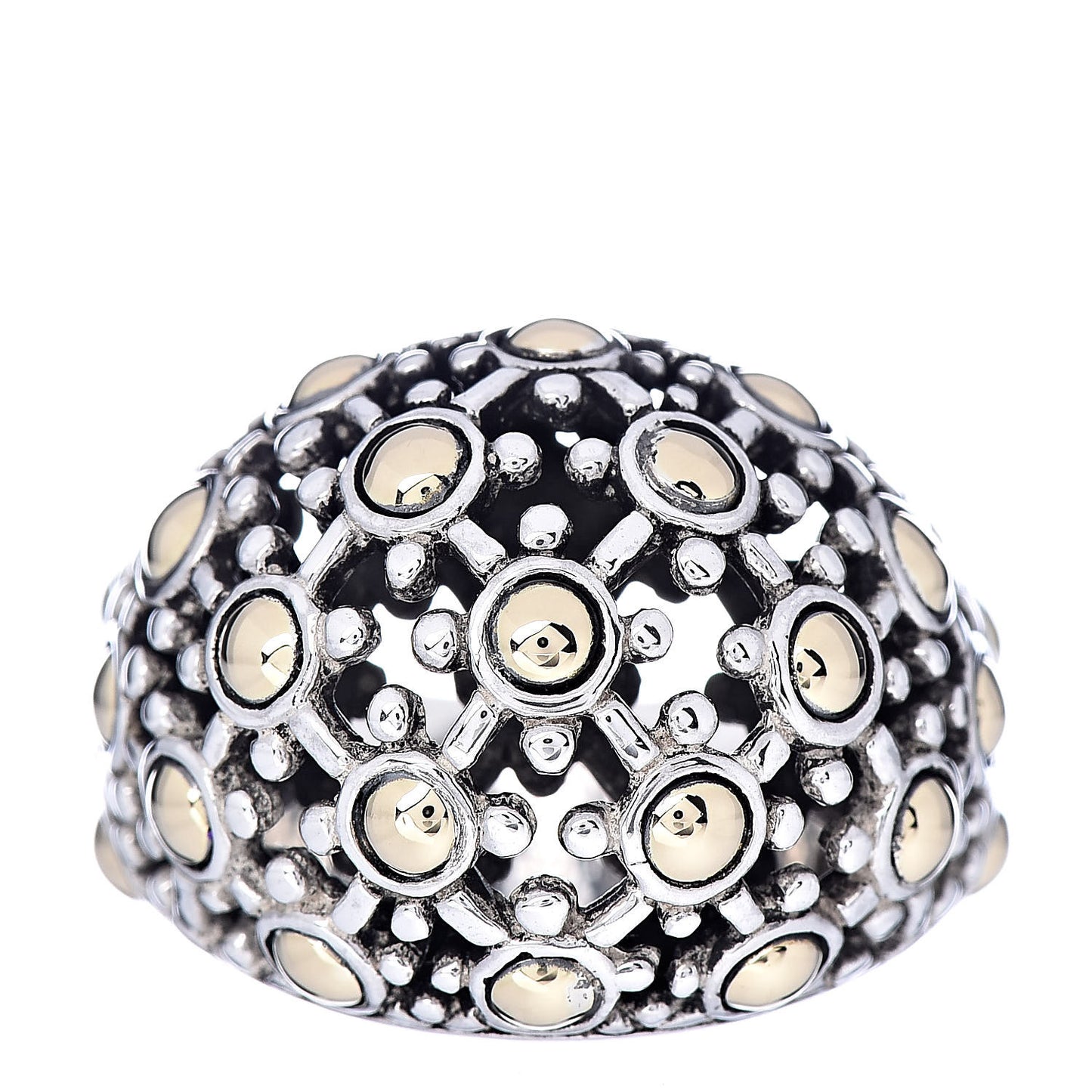 Sterling Silver 18K Yellow Gold Jaisalmer Dot Ring 54 7