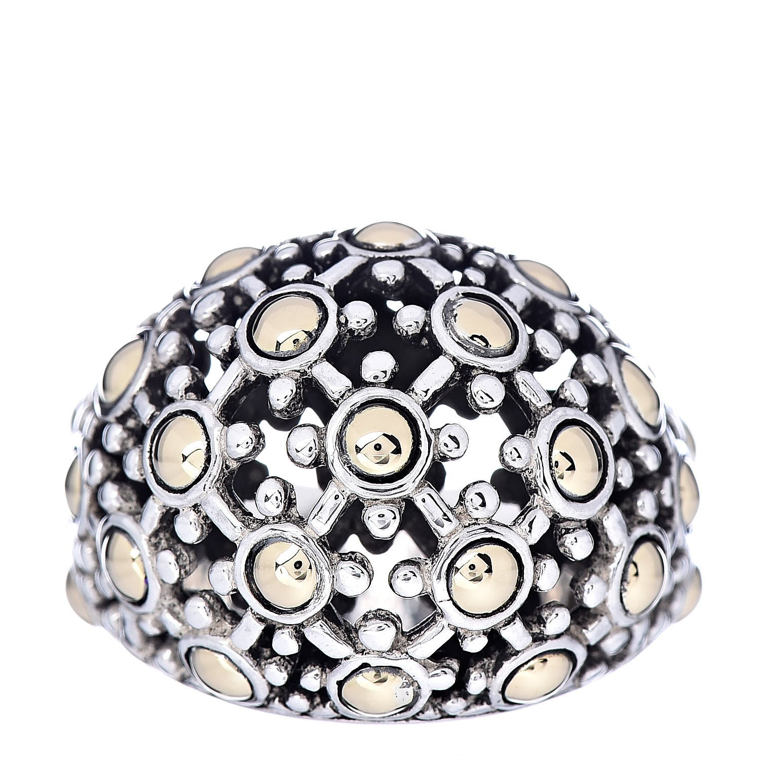John Hardy Sterling Silver 18K Yellow Gold Jaisalmer Dot Ring 54 7 1 of 6