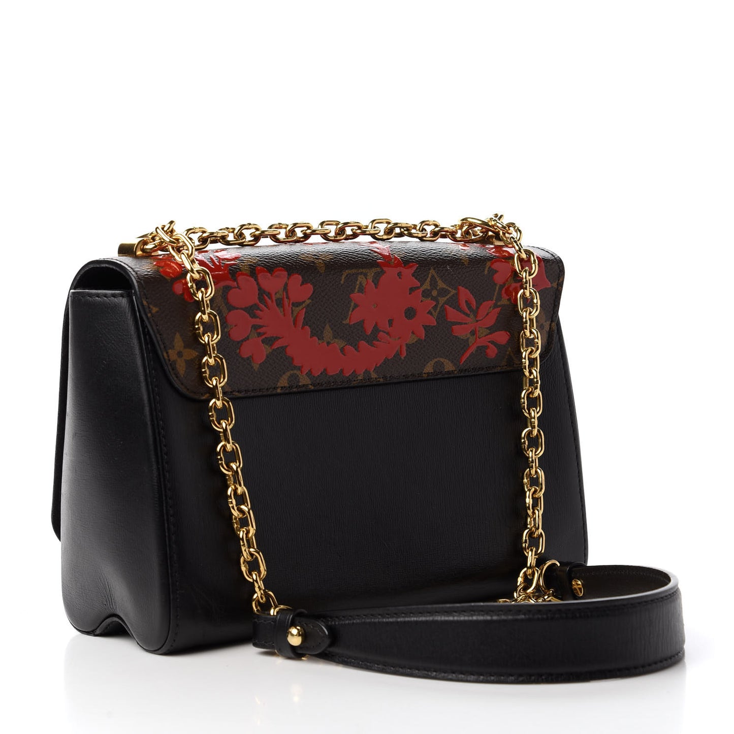 Calfskin Monogram Blossom Twist MM Rouge