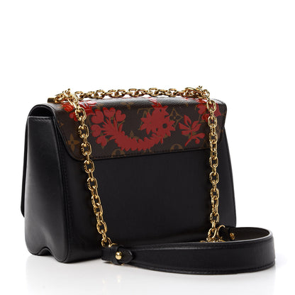 Louis Vuitton Calfskin Monogram Blossom Twist MM Rouge 3 of 11