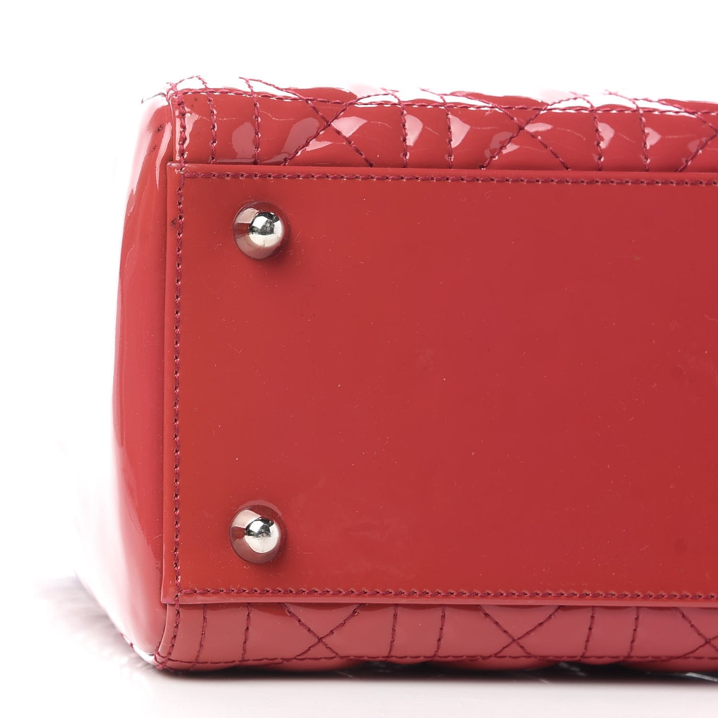 Patent Cannage Large Lady Dior Red