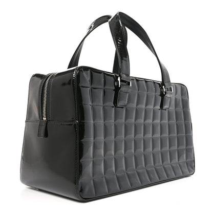 Chanel Patent Quilted Chocolate Bar Bowler Black 3 of 10