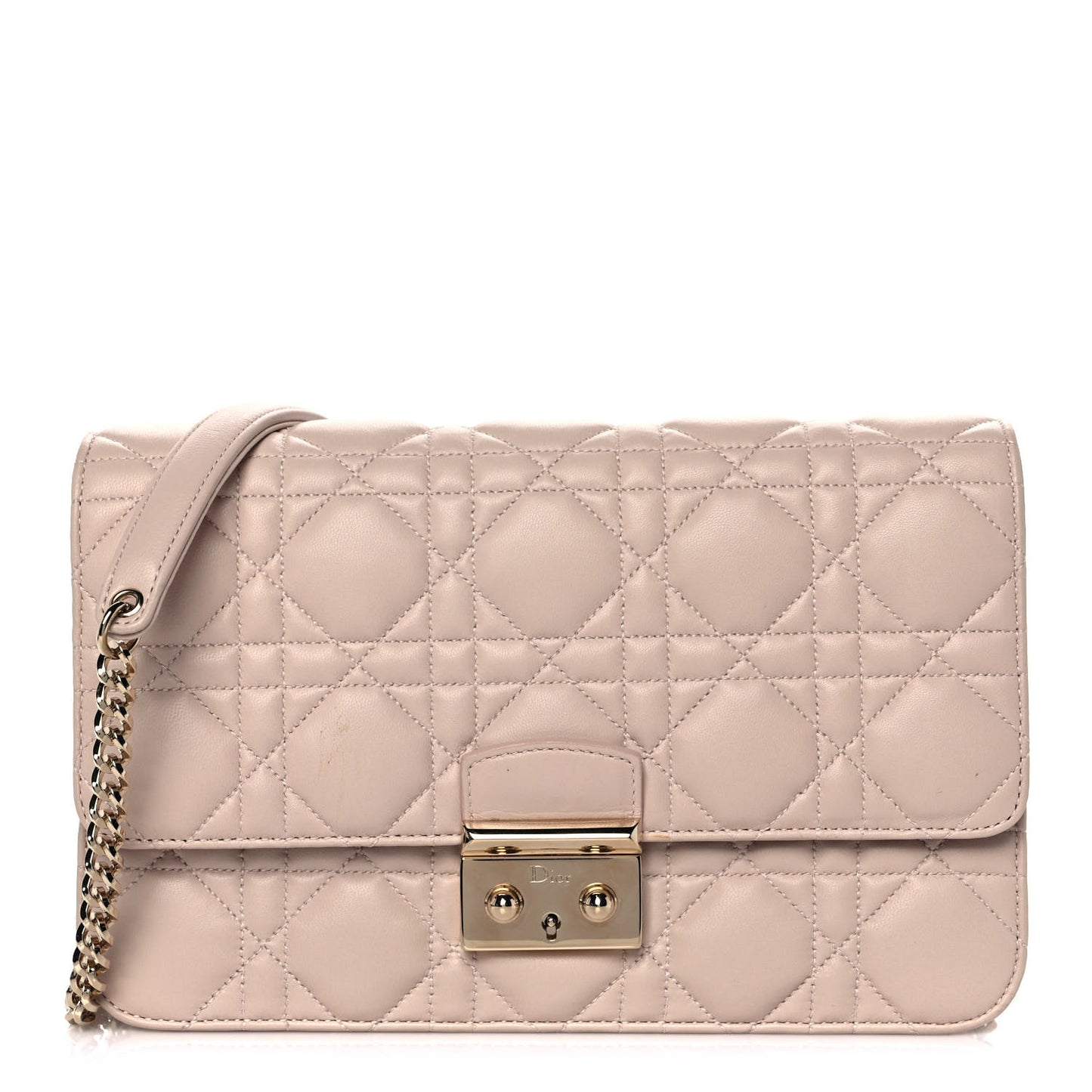 Lambskin Cannage Miss Dior Promenade Pouch Rose Poudre