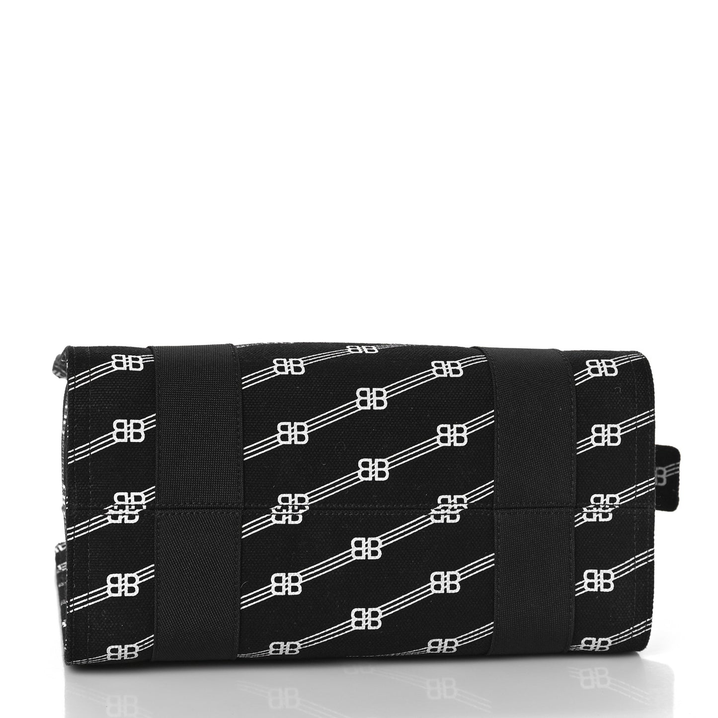 Cotton Canvas Diagonal BB Monogram Small Sharp Tote Black White