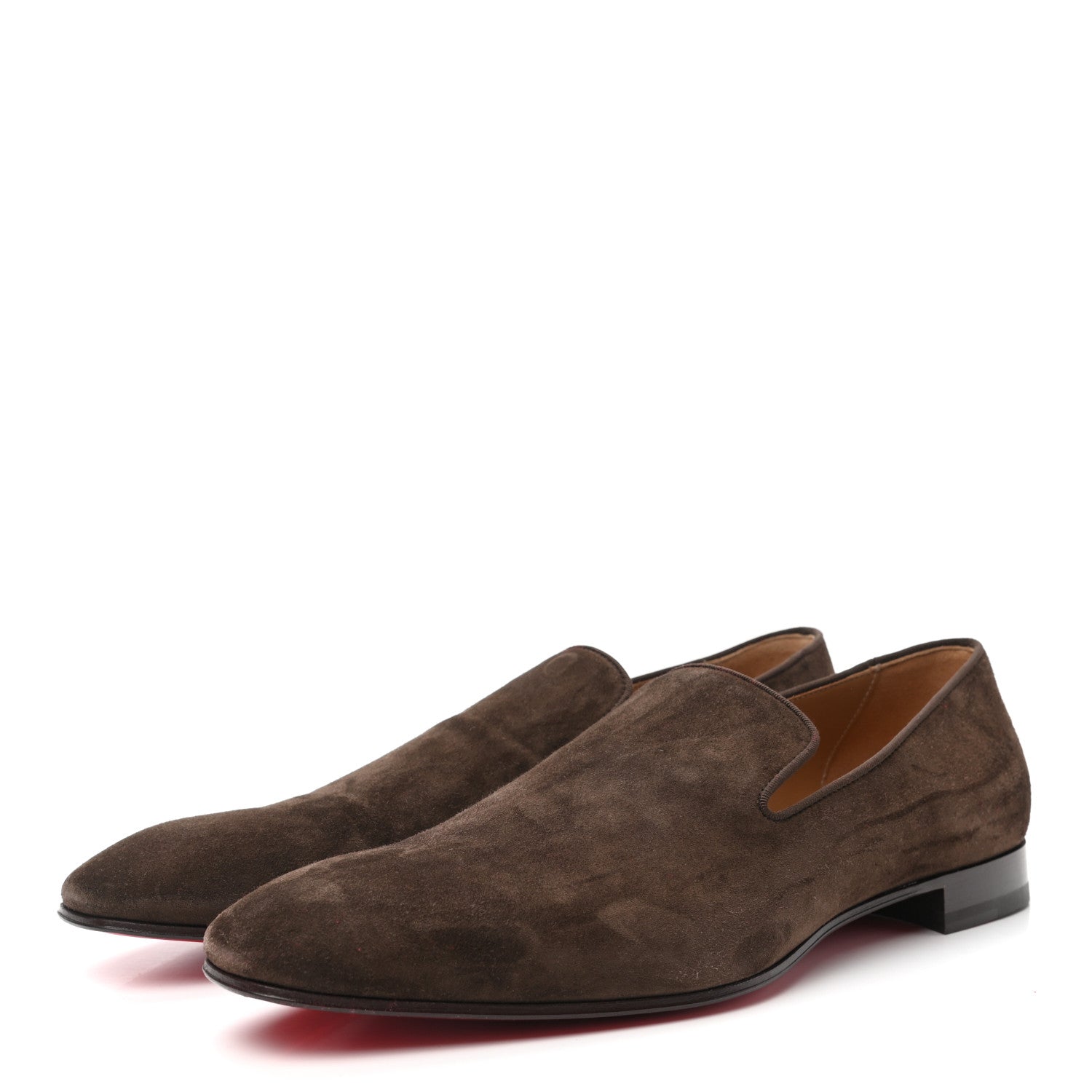 Christian Louboutin Veau Velours Mens Dandelion Flat Loafers 46 Arabica 3 of 8