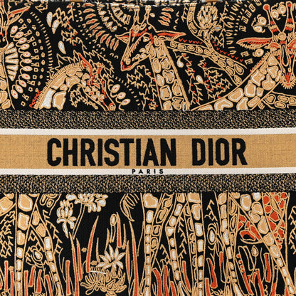 Christian Dior Canvas Embroidered Dior Animals Giraffe Book Tote Yellow Multicolor 8 of 10