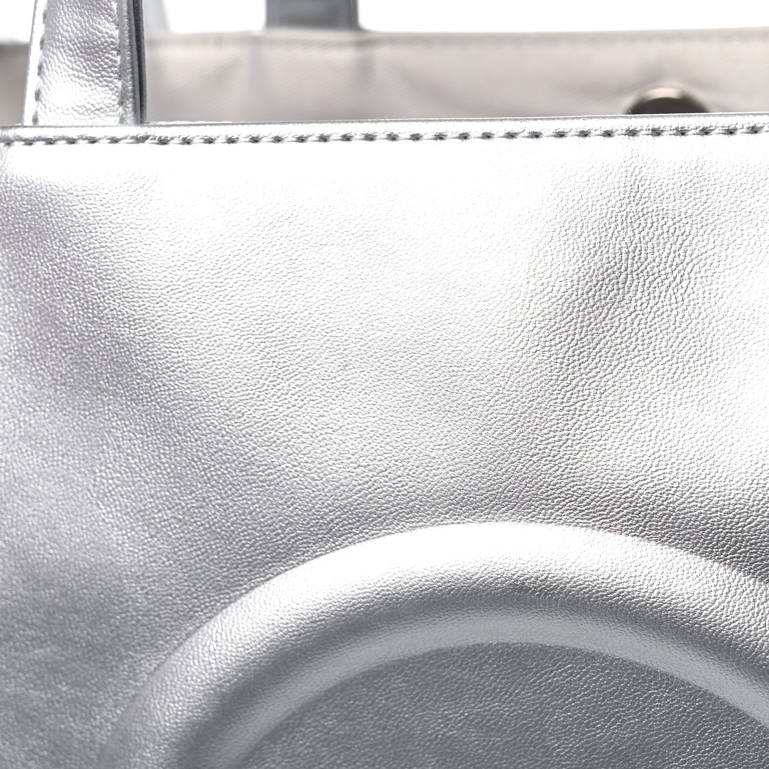 Telfar Metallic Vegan Leather Medium Shopping Bag Silver 13 of 13