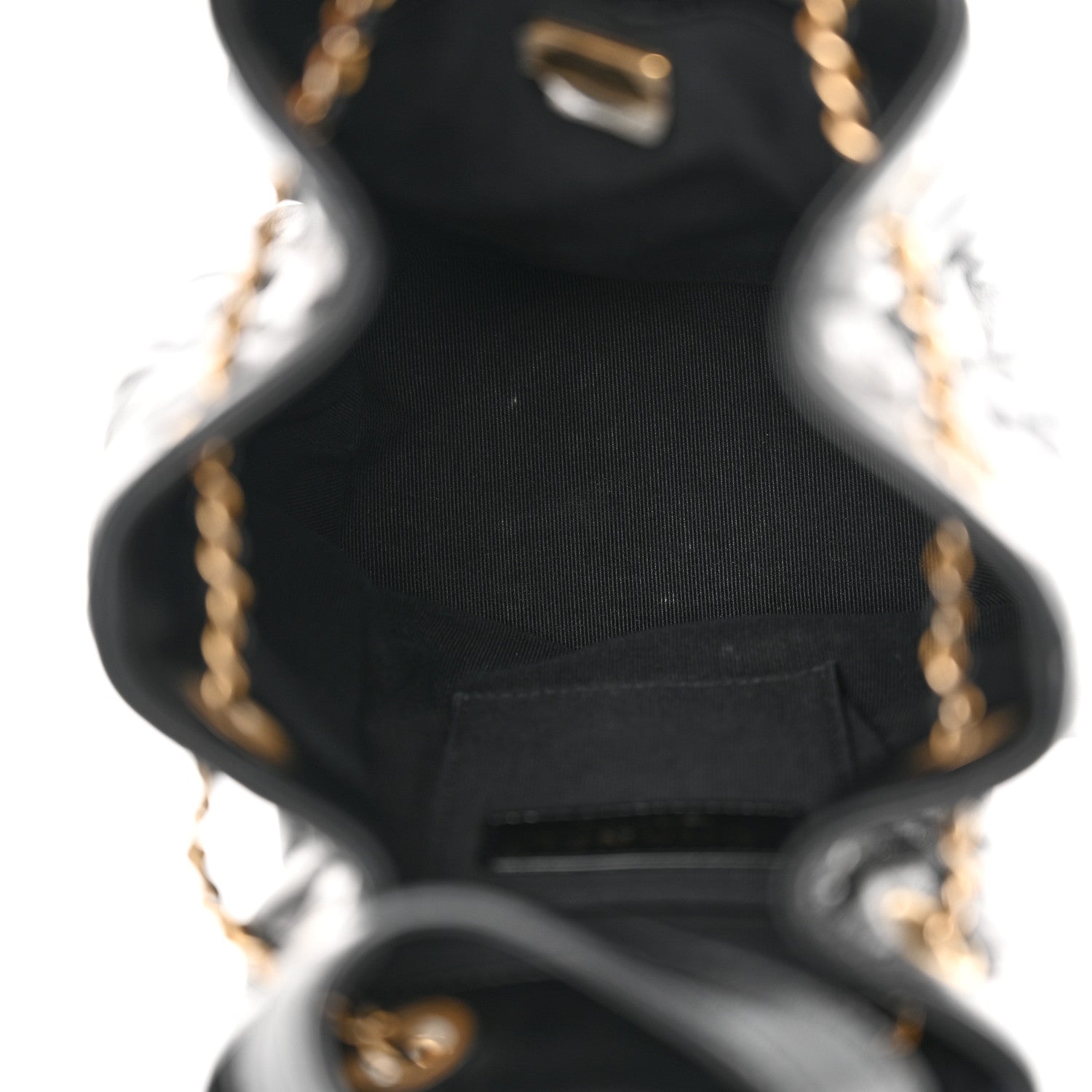 Chanel Calfskin Quilted CC Chain Bucket Backpack Black 5 of 12