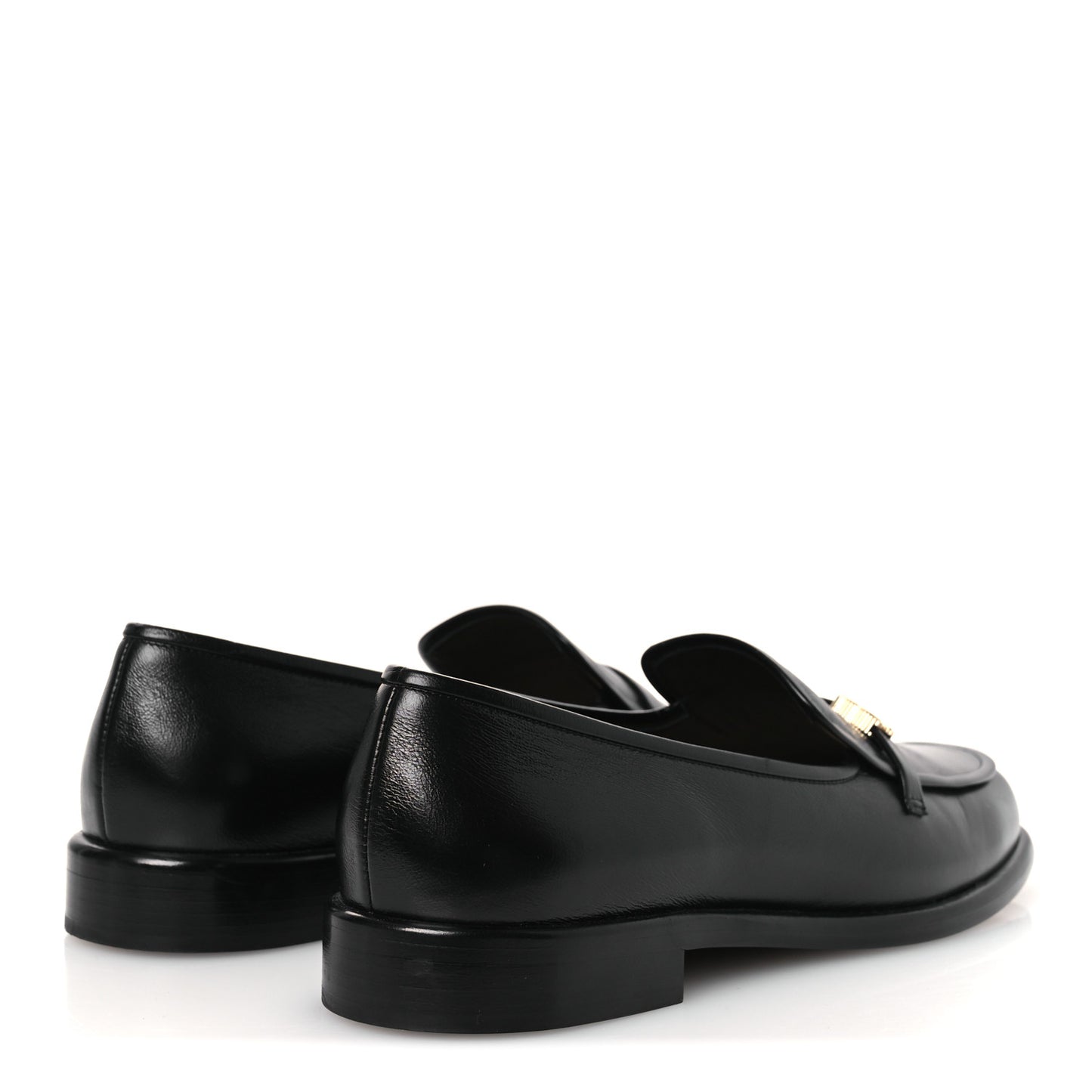 Shiny Calfskin CC Moccasins 41 Black